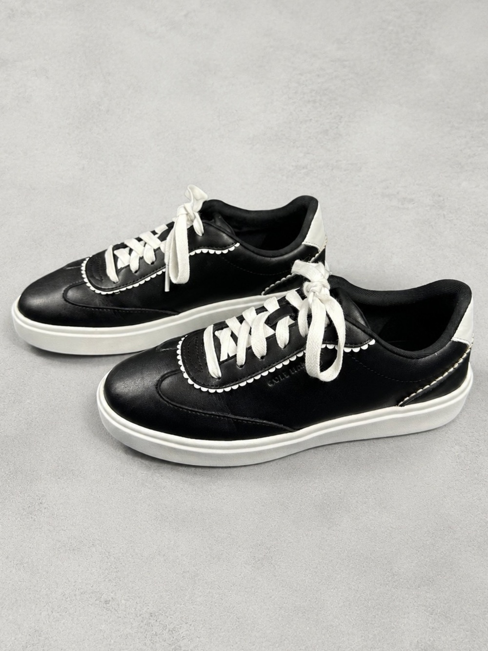 Cole Haan Grand Crosscourt Arlowe Women’s 7B Black White Leather Sneakers W33973